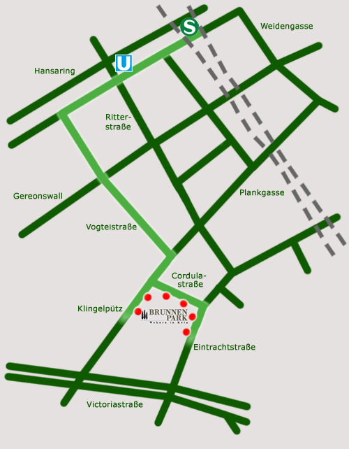 Lageplan Brunnenpark Köln